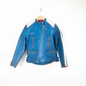 Vintage 1970s Daytona 500 leather racer jacket